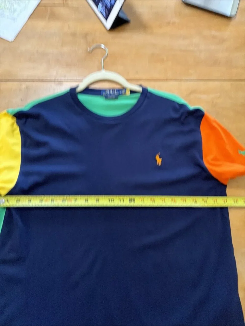 Polo Ralph Lauren T-Shirt Mens Medium Multi Colorblock Classic Fit Cotton Tee